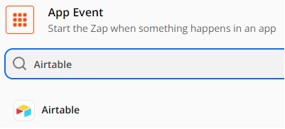 Select Airtable as the Trigger App