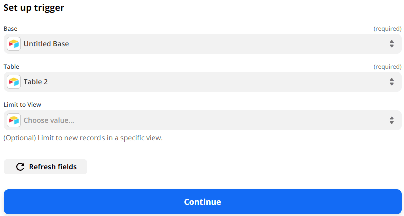 Set up Trigger Fields