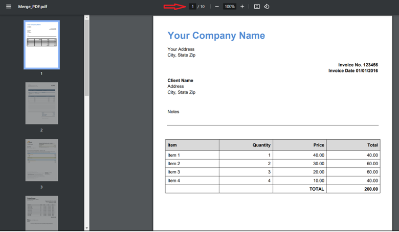 Merge PDF Result