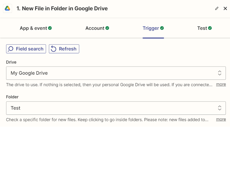 New File in Folder in Google Drive