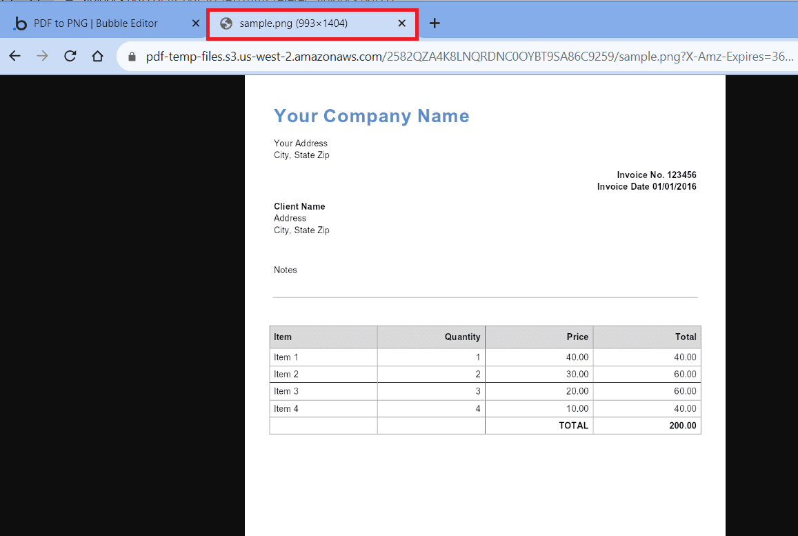 Step 14: PDF to PNG Output