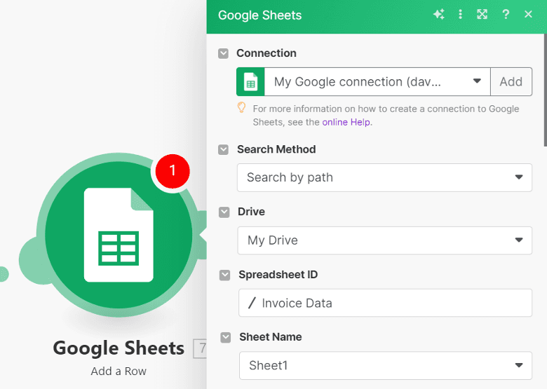 Setup Google Sheets Module