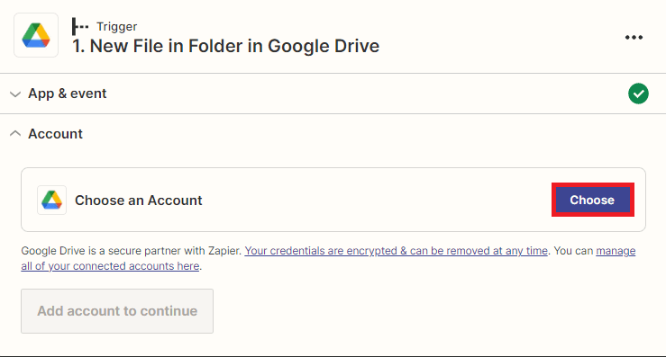 Connect Google Drive Account