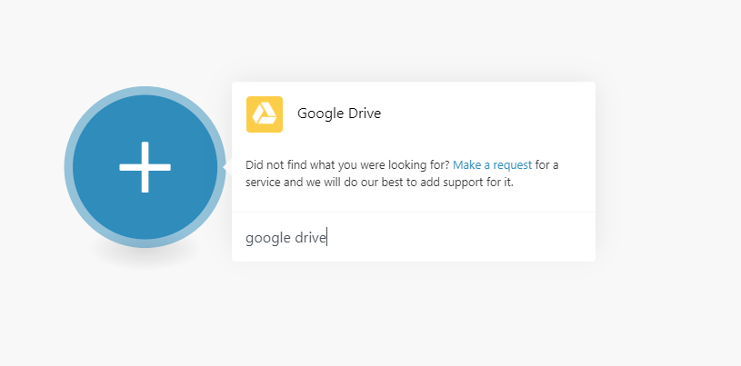 Selecting Google Drive App on Make