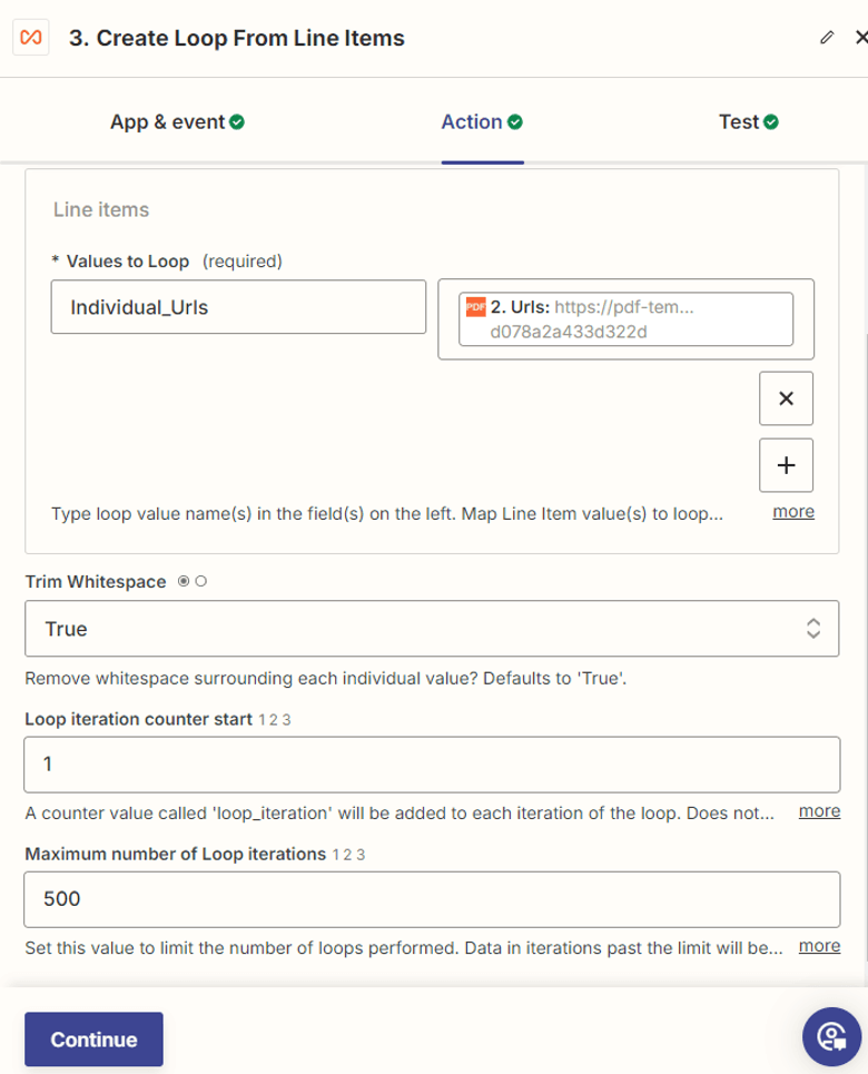 Create Loops From Line Items