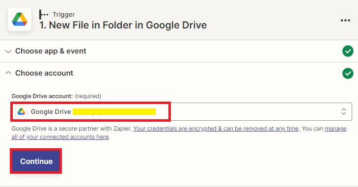 Connect Google Drive Account