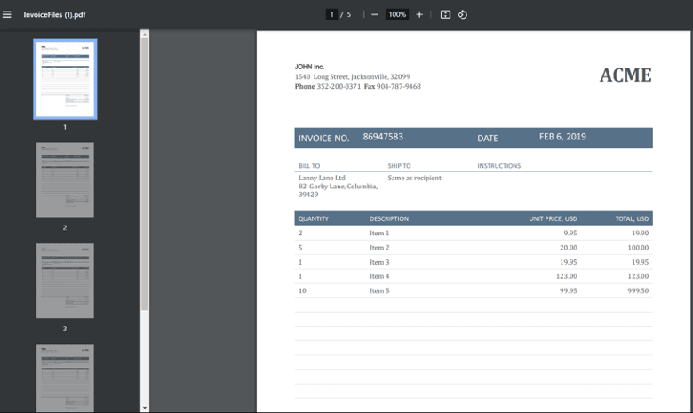 Sample PDF Invoice