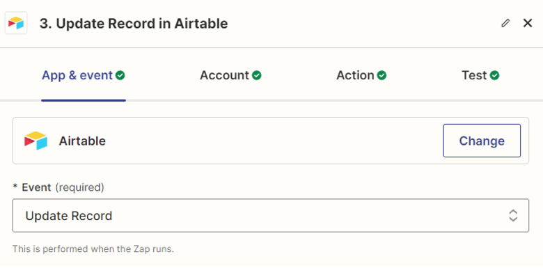 Update Record in Airtable