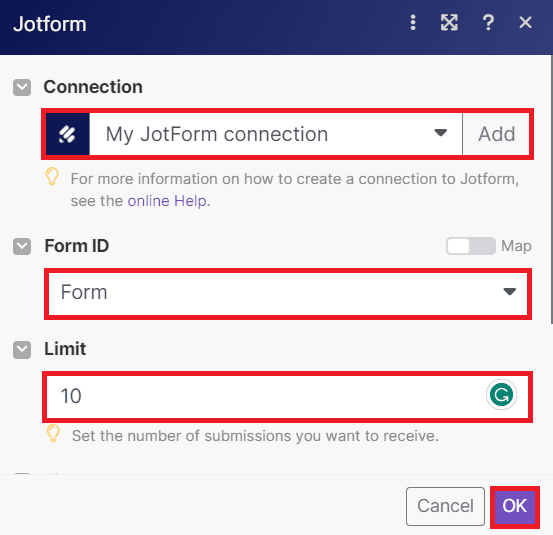 Setup Jotform Configuration