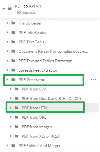 Expand PDF from HTML folder