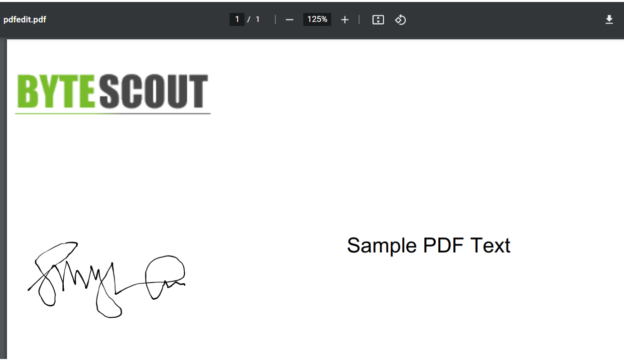 PDF with Added Text, Image, and Signature