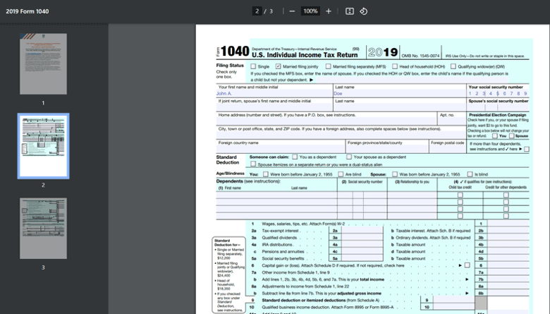 Filled PDF Form Output