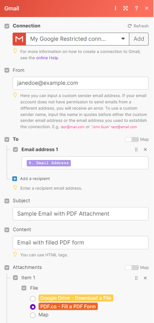 Configure Send Email