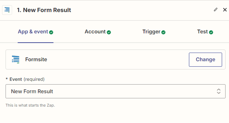 Adding the Formsite Step