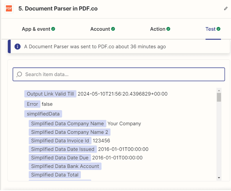 Test Document Parser