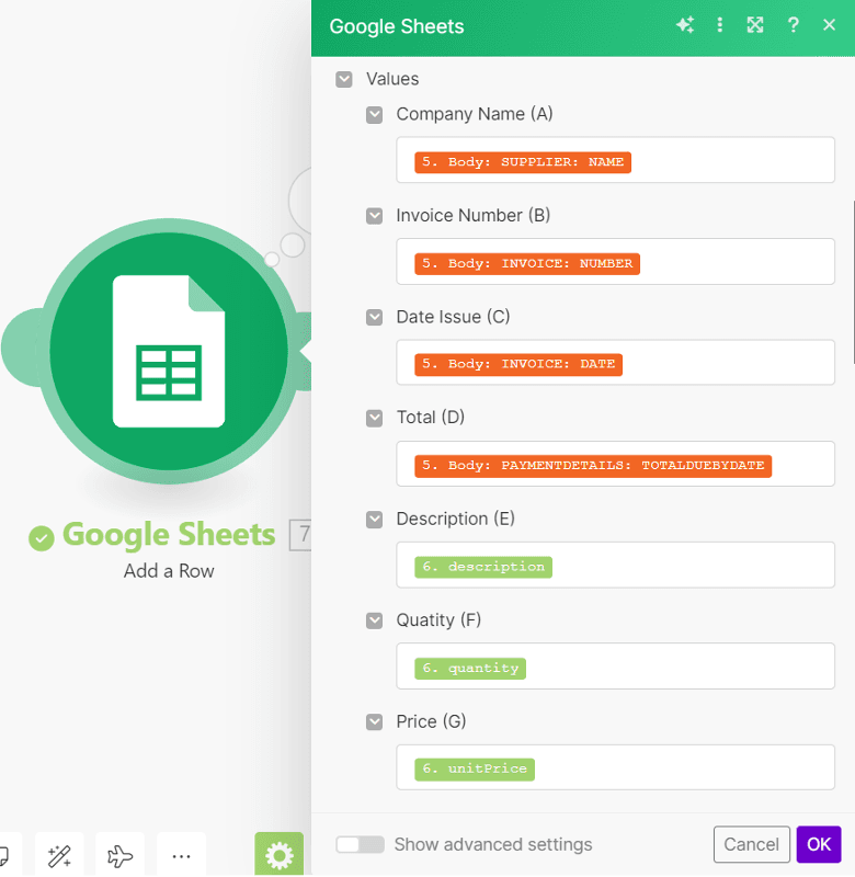 Setup Google Sheets Module