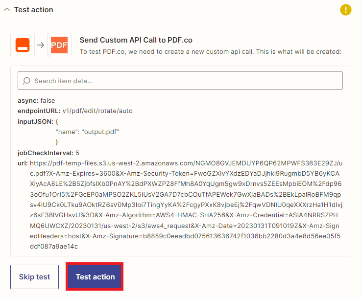 PDF.co test action