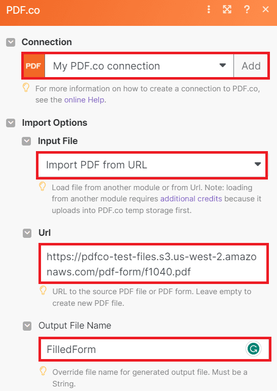 Configure PDF.co Settings