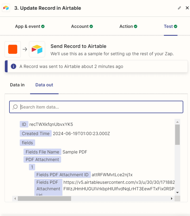 Test Airtable to Update Record