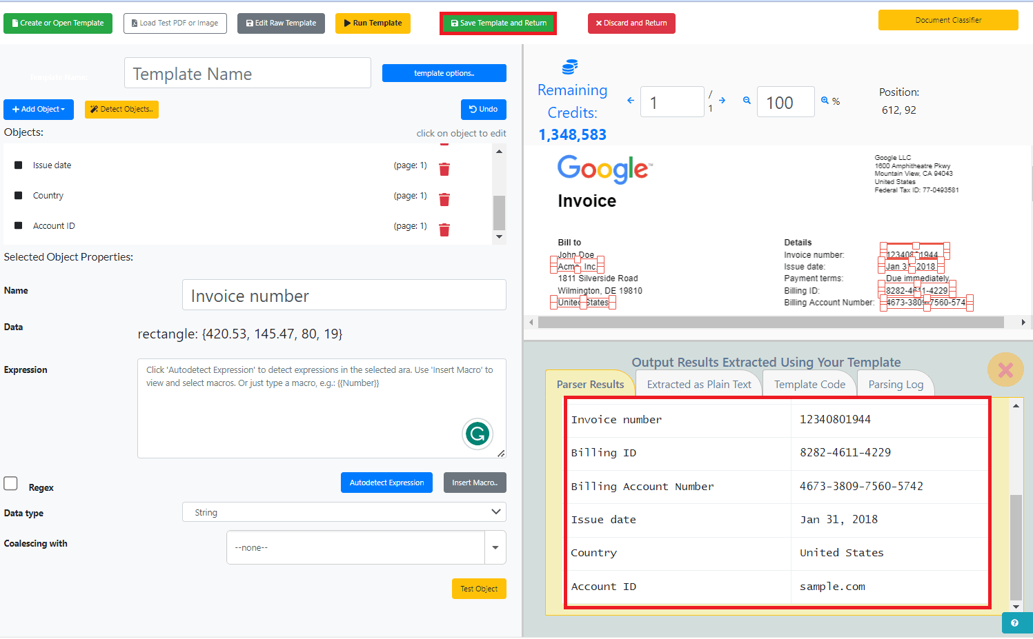 Extracted Keywords Data