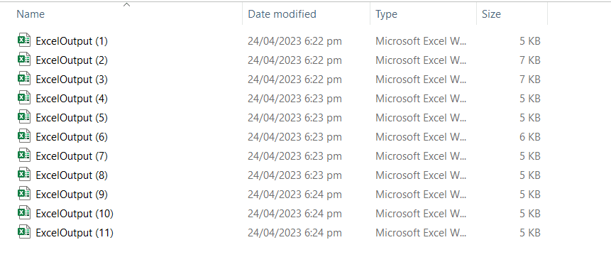 Converted Excel Files