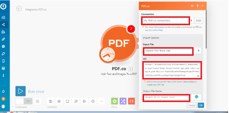 PDF.co Import Option