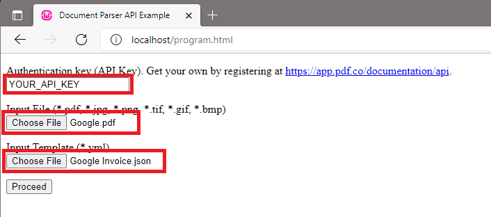 Program HTML Interface
