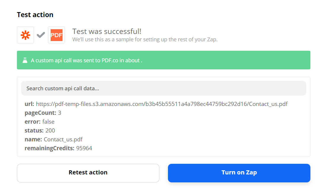 PDF URL in test output