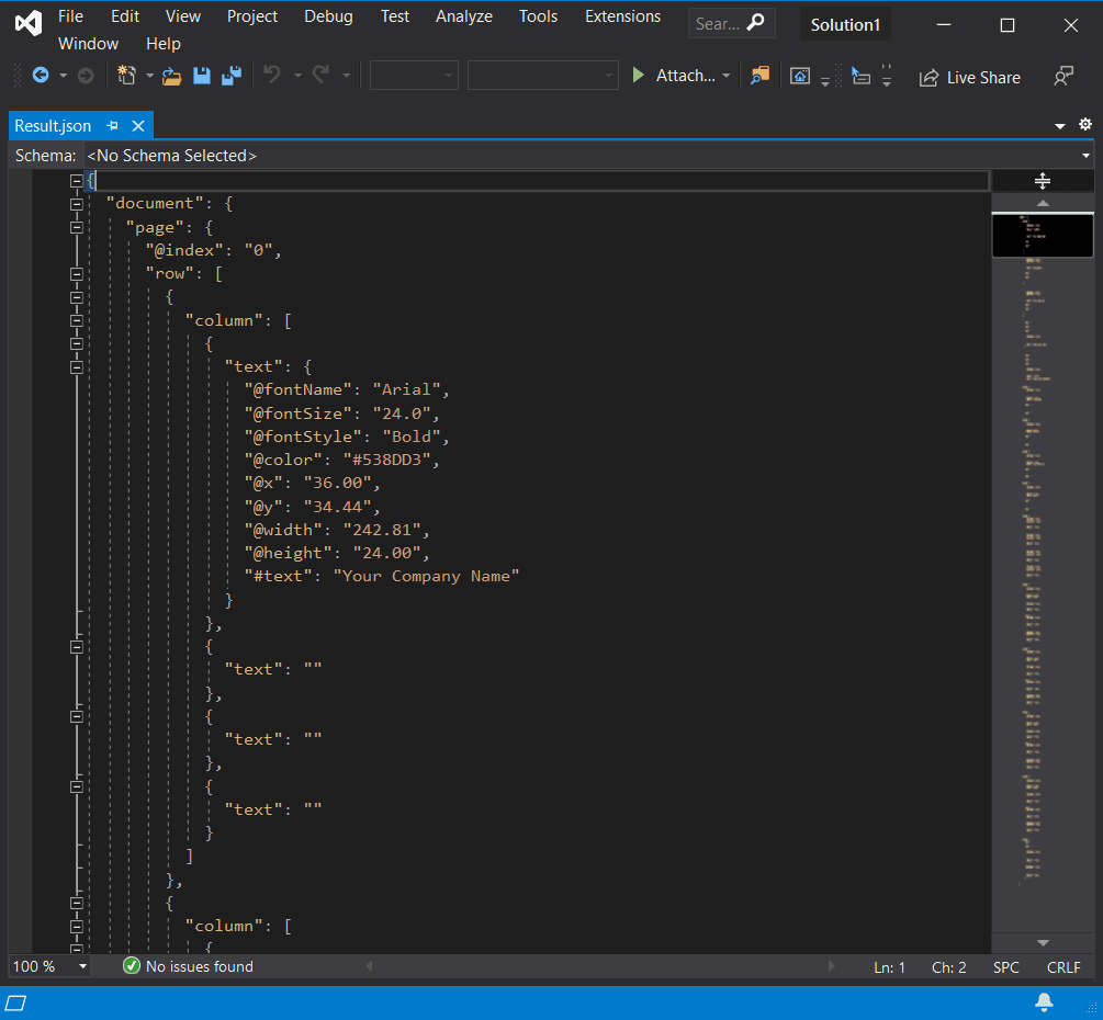 VS Code result.json screenshot