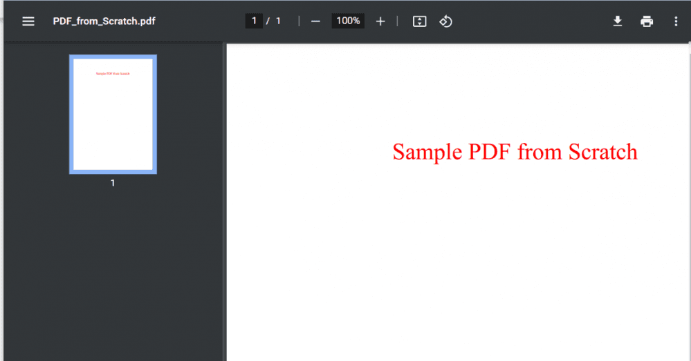 Generated PDF Output