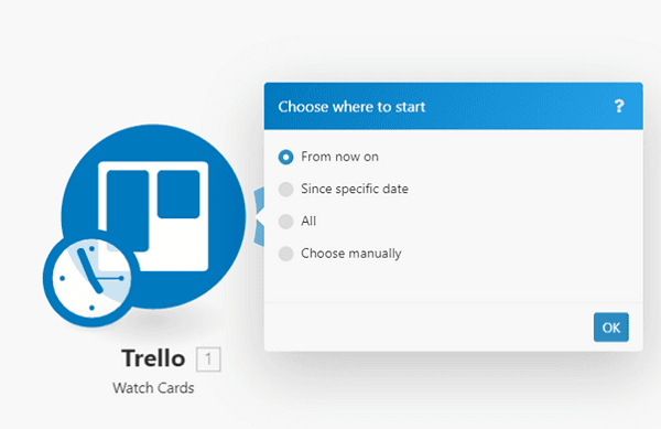 Setting options in Trello