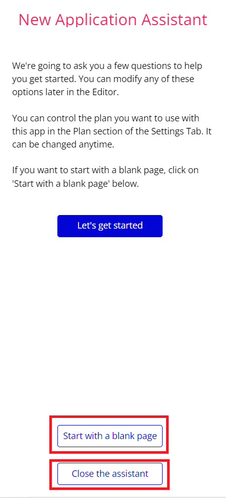 Screenshot of starting with a blank page