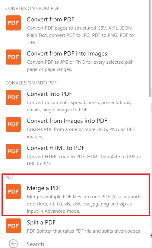 Merge a PDF