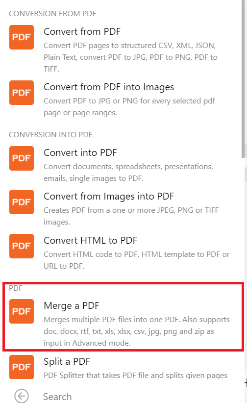 Merge a PDF