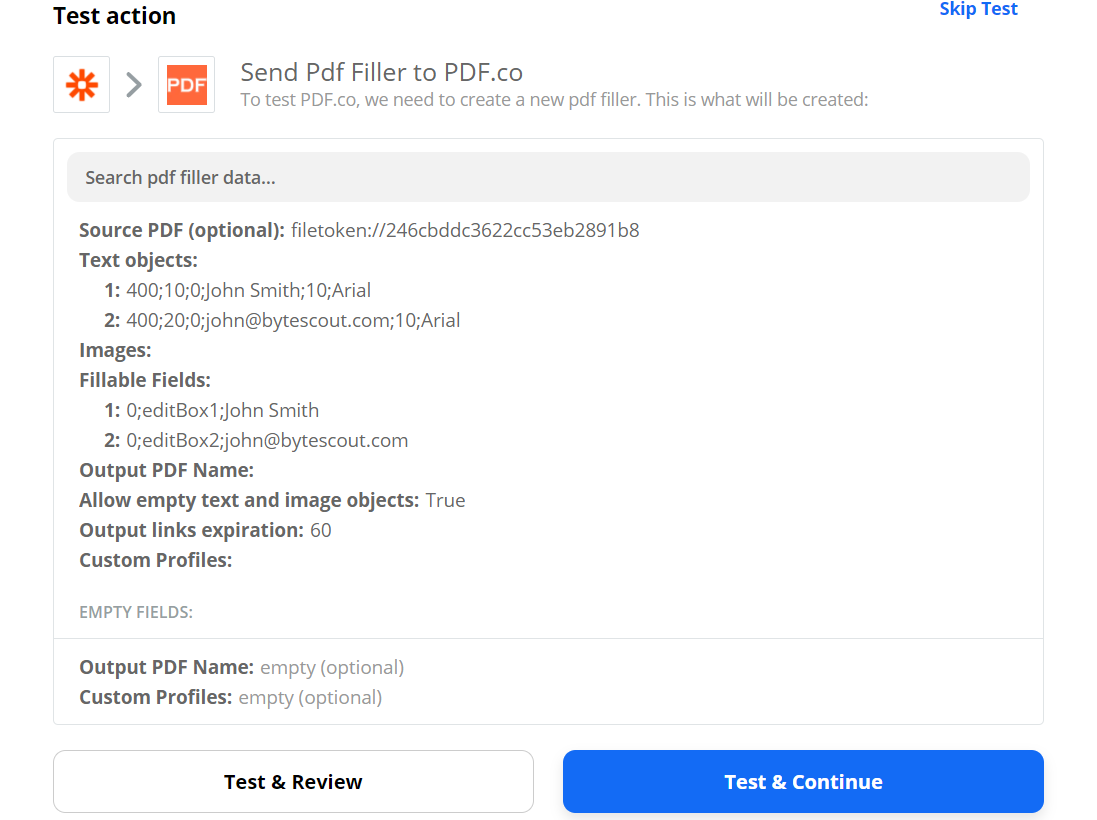 Send PDF Filler To PDF.co To Test And Review