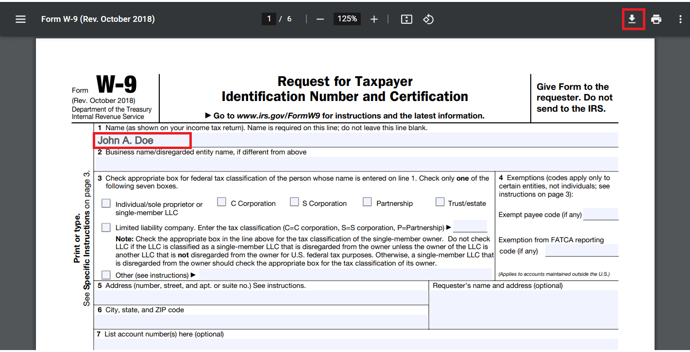 Filled PDF Form
