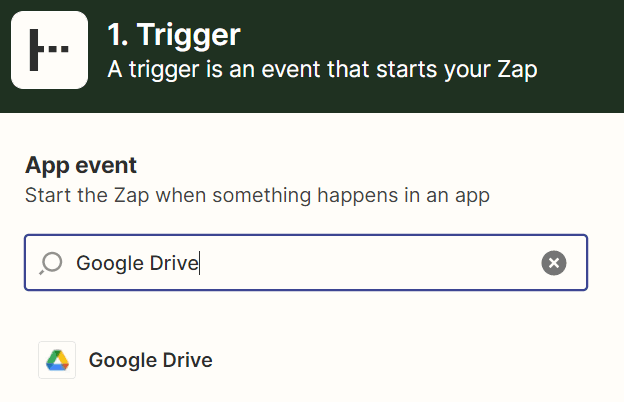 Select a Trigger App