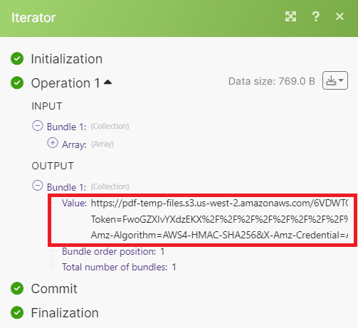 Run Iterator Result