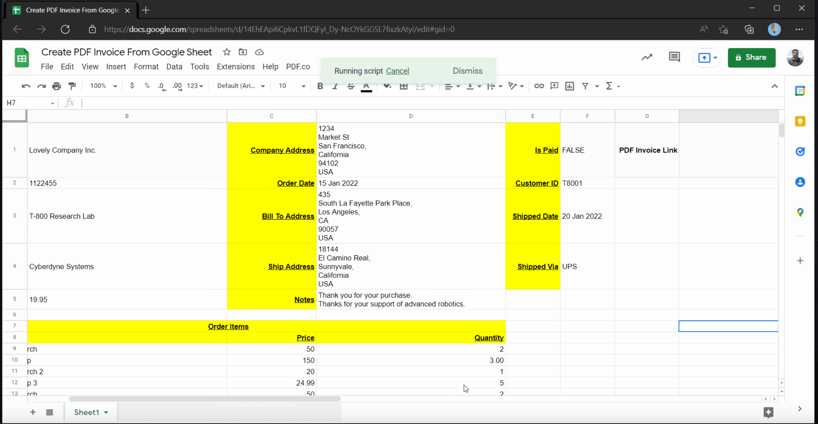 Google Sheet