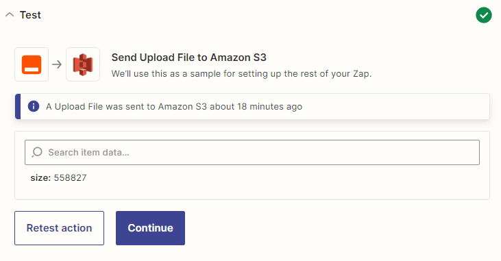 Amazon S3 Test Result