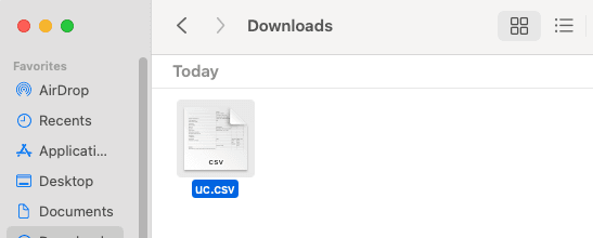Generated CSV