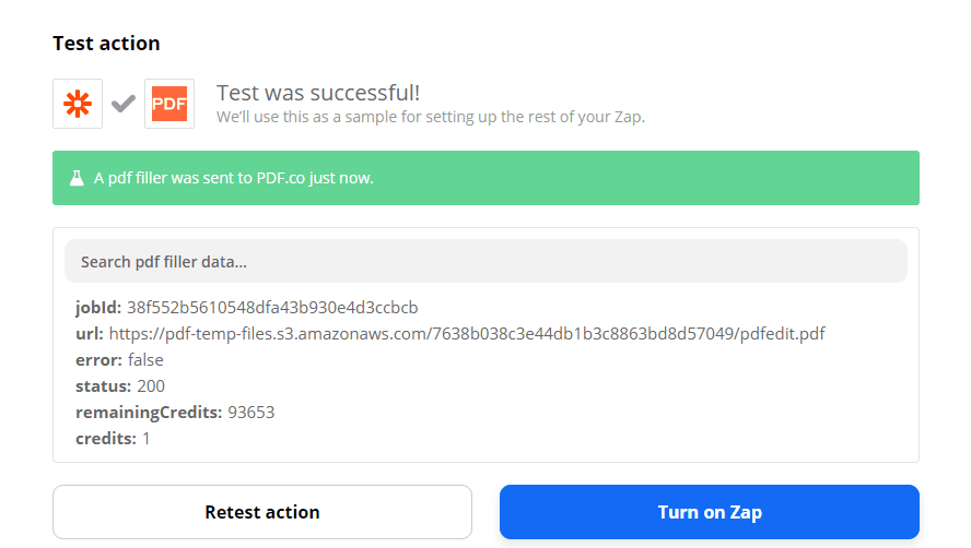 PDF.co Test Succcessful