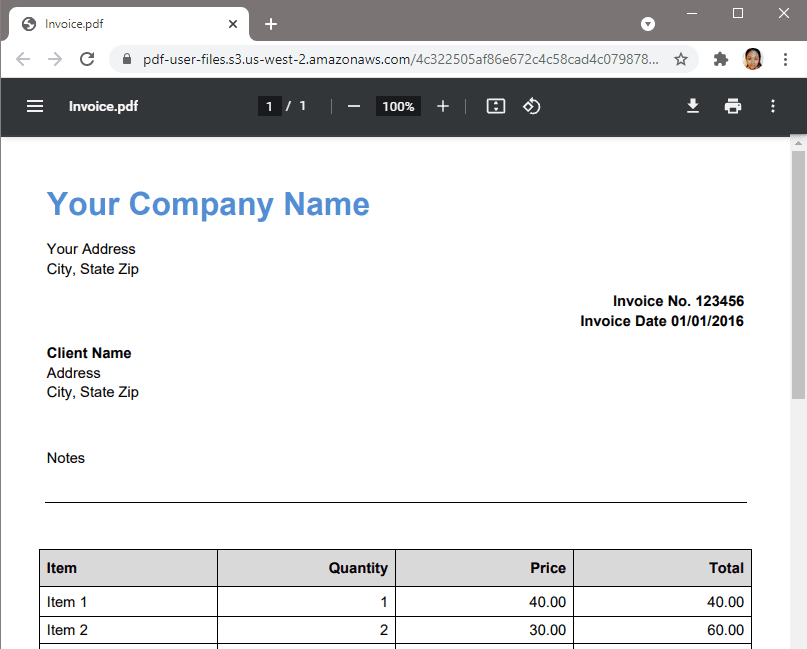 Sample Scanned PDF Invoice