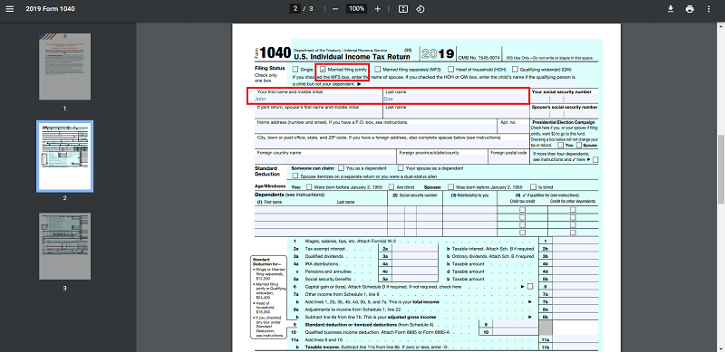 Screenshot of the Result PDF