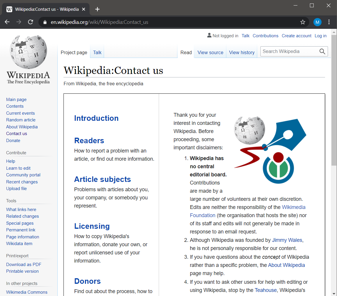 Screenshot of Source URL