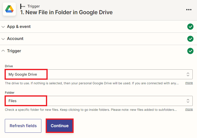 Setup Google Drive