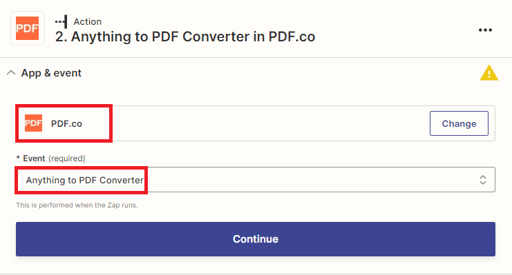 Screenshot of adding PDF.co app