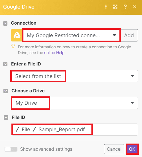 Setup Google Drive Configuration