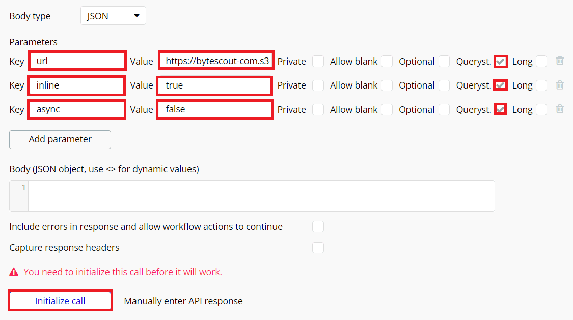 Step 10: Click Add Parameters