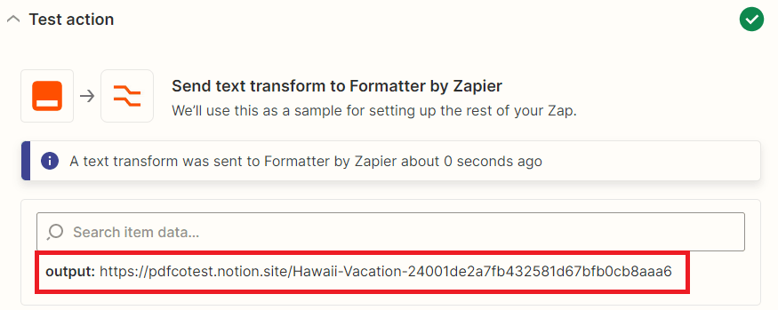 Formatter By Zapier Result